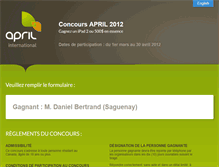 Tablet Screenshot of concours.april-international.ca